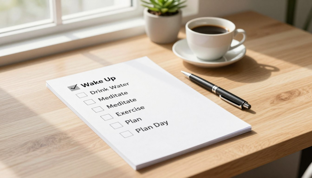 Morning routine checklist for adults