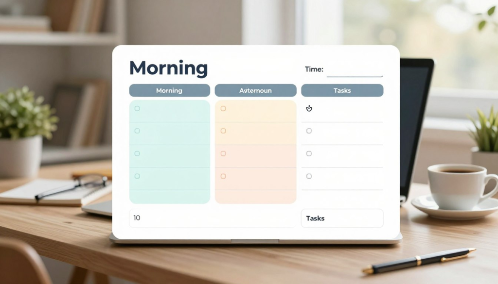 Time blocking template for beginners